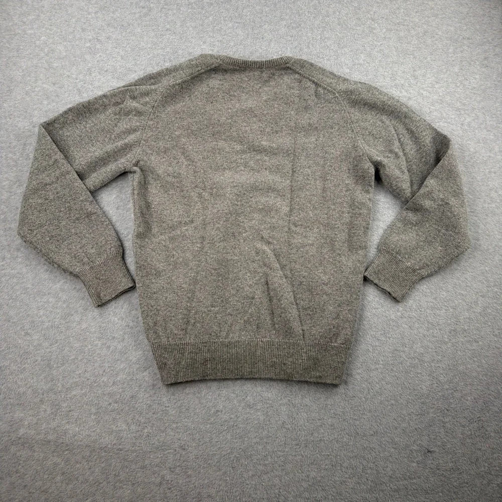 Racquet Sportswear Sweater M 42 Mens Gray Lambswool V-Neck Made in Scotland